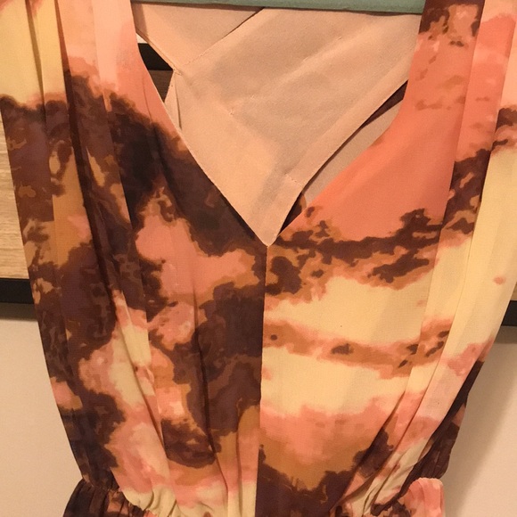 M M Couture Salmon Cross Backed Dress - Picture 2 of 7